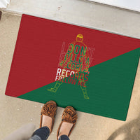 Portugal Football Number 7 GOAT Rubber Doormat Records Follow Me Sports Quote Line Art