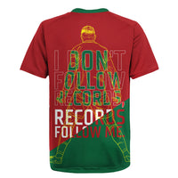 Portugal Football Number 7 GOAT Rugby Jersey Records Follow Me Sports Quote Line Art