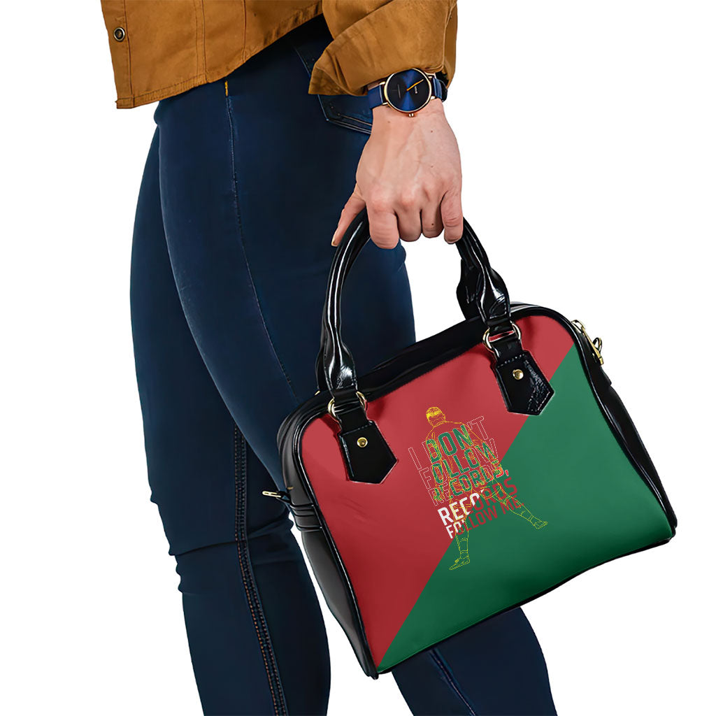 Portugal Football Number 7 GOAT Shoulder Handbag Records Follow Me Sports Quote Line Art