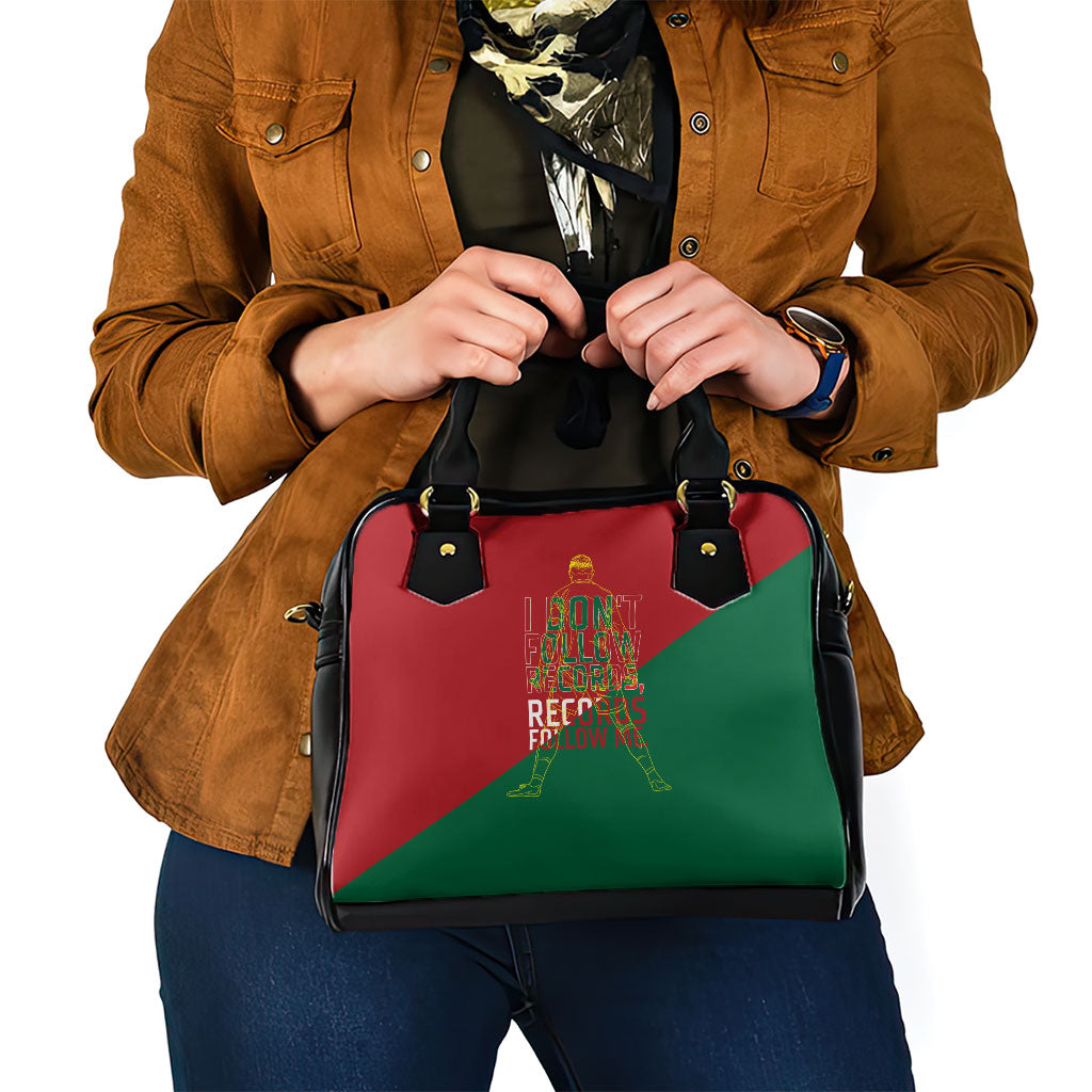 Portugal Football Number 7 GOAT Shoulder Handbag Records Follow Me Sports Quote Line Art