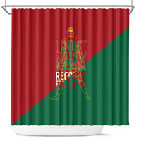 Portugal Football Number 7 GOAT Shower Curtain Records Follow Me Sports Quote Line Art