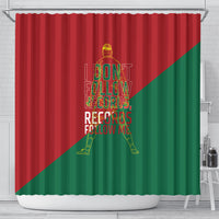 Portugal Football Number 7 GOAT Shower Curtain Records Follow Me Sports Quote Line Art