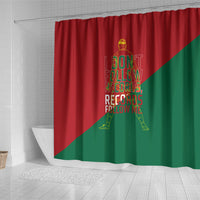 Portugal Football Number 7 GOAT Shower Curtain Records Follow Me Sports Quote Line Art