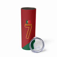 Portugal Football Number 7 GOAT Skinny Tumbler Records Follow Me Sports Quote Line Art
