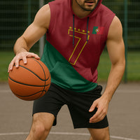 Portugal Football Number 7 GOAT Sleeveless Hoodie Records Follow Me Sports Quote Line Art
