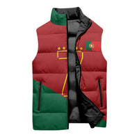 Portugal Football Number 7 GOAT Sleeveless Puffer Jacket Records Follow Me Sports Quote Line Art
