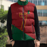 Portugal Football Number 7 GOAT Sleeveless Puffer Jacket Records Follow Me Sports Quote Line Art