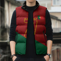 Portugal Football Number 7 GOAT Sleeveless Puffer Jacket Records Follow Me Sports Quote Line Art