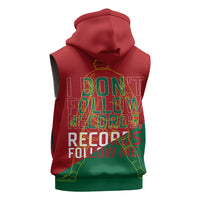 Portugal Football Number 7 GOAT Sleeveless Zip Hoodie Records Follow Me Sports Quote Line Art
