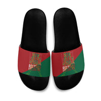 Portugal Football Number 7 GOAT Slide Sandals Records Follow Me Sports Quote Line Art