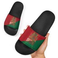 Portugal Football Number 7 GOAT Slide Sandals Records Follow Me Sports Quote Line Art