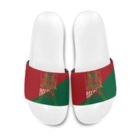 Portugal Football Number 7 GOAT Slide Sandals Records Follow Me Sports Quote Line Art