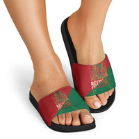 Portugal Football Number 7 GOAT Slide Sandals Records Follow Me Sports Quote Line Art