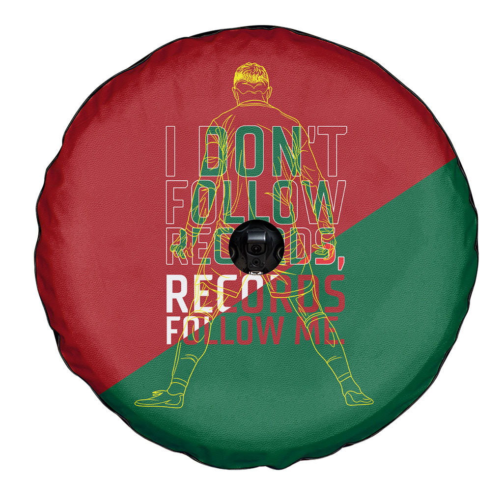 Portugal Football Number 7 GOAT Spare Tire Cover Records Follow Me Sports Quote Line Art