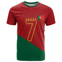 Portugal Football Number 7 GOAT T Shirt Records Follow Me Sports Quote Line Art