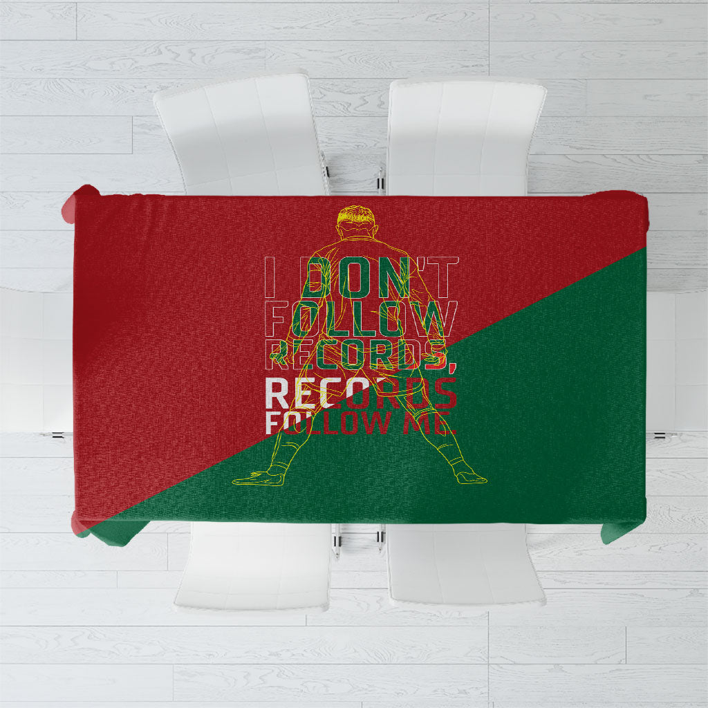 Portugal Football Number 7 GOAT Tablecloth Records Follow Me Sports Quote Line Art