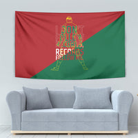 Portugal Football Number 7 GOAT Tapestry Records Follow Me Sports Quote Line Art