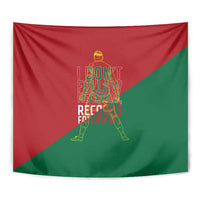 Portugal Football Number 7 GOAT Tapestry Records Follow Me Sports Quote Line Art
