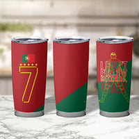 Portugal Football Number 7 GOAT Tumbler Cup Records Follow Me Sports Quote Line Art