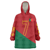 Portugal Football Number 7 GOAT Wearable Blanket Hoodie Records Follow Me Sports Quote Line Art