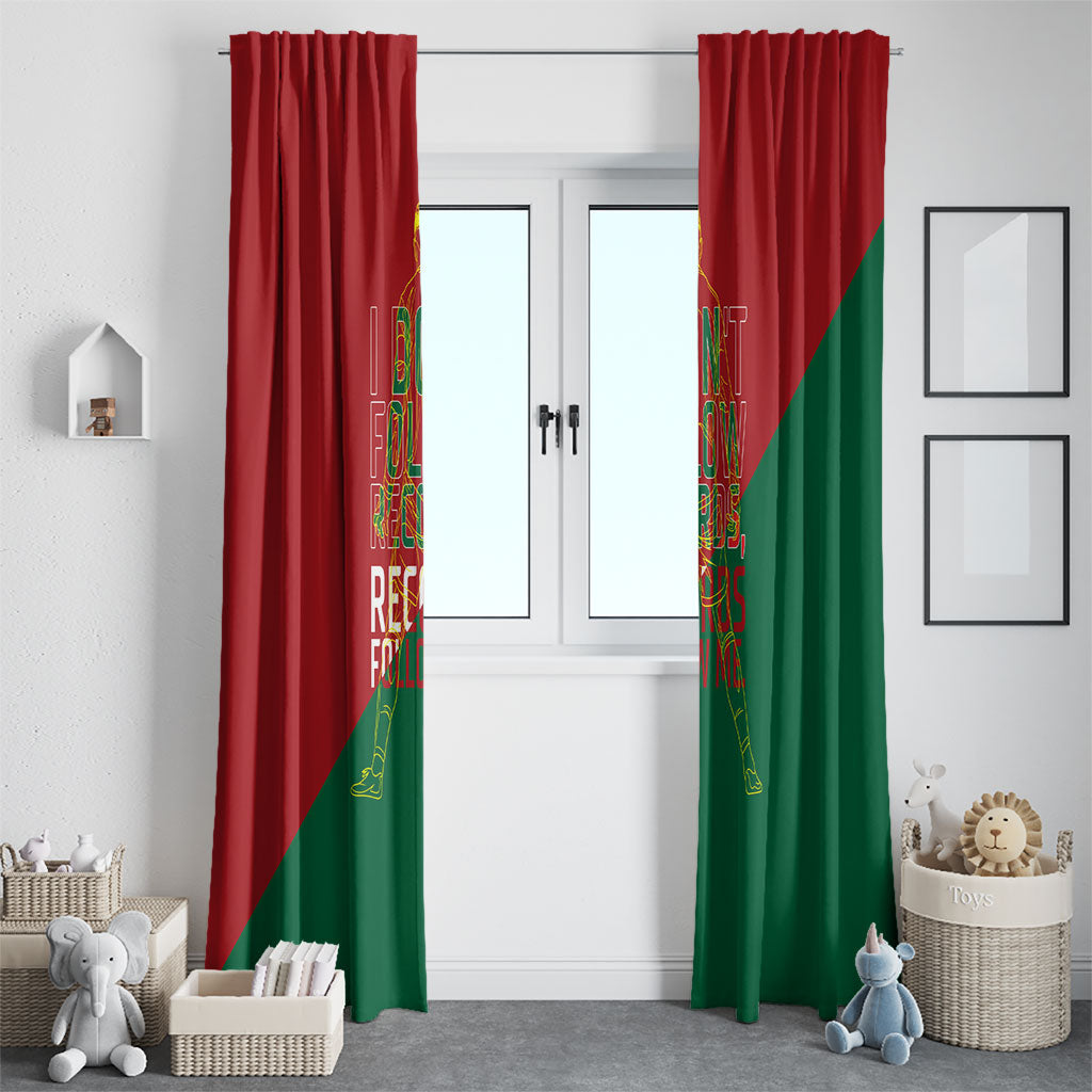 Portugal Football Number 7 GOAT Window Curtain Records Follow Me Sports Quote Line Art