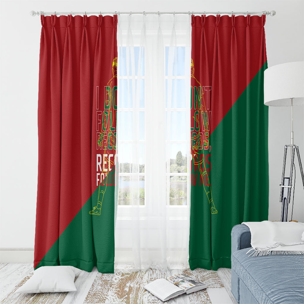 Portugal Football Number 7 GOAT Window Curtain Records Follow Me Sports Quote Line Art