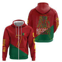 Portugal Football Number 7 GOAT Zip Hoodie Records Follow Me Sports Quote Line Art