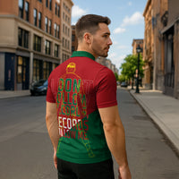 Portugal Football Number 7 GOAT Zipper Polo Shirt Records Follow Me Sports Quote Line Art