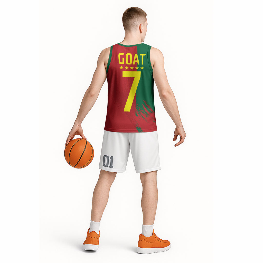 Portugal Football Goat Basketball Jersey Number 7 Greatest Of All Time Sports