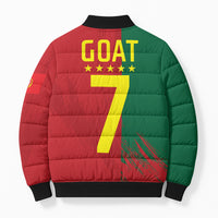 Portugal Football Goat Bomber Puffer Jacket Number 7 Greatest Of All Time Sports