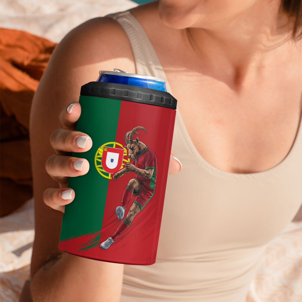 Portugal Football Goat 4 in 1 Can Cooler Tumbler Number 7 Greatest Of All Time Sports