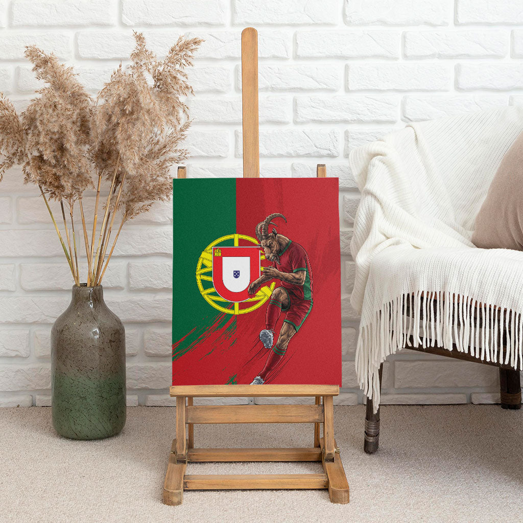 Portugal Football Goat Canvas Wall Art Number 7 Greatest Of All Time Sports