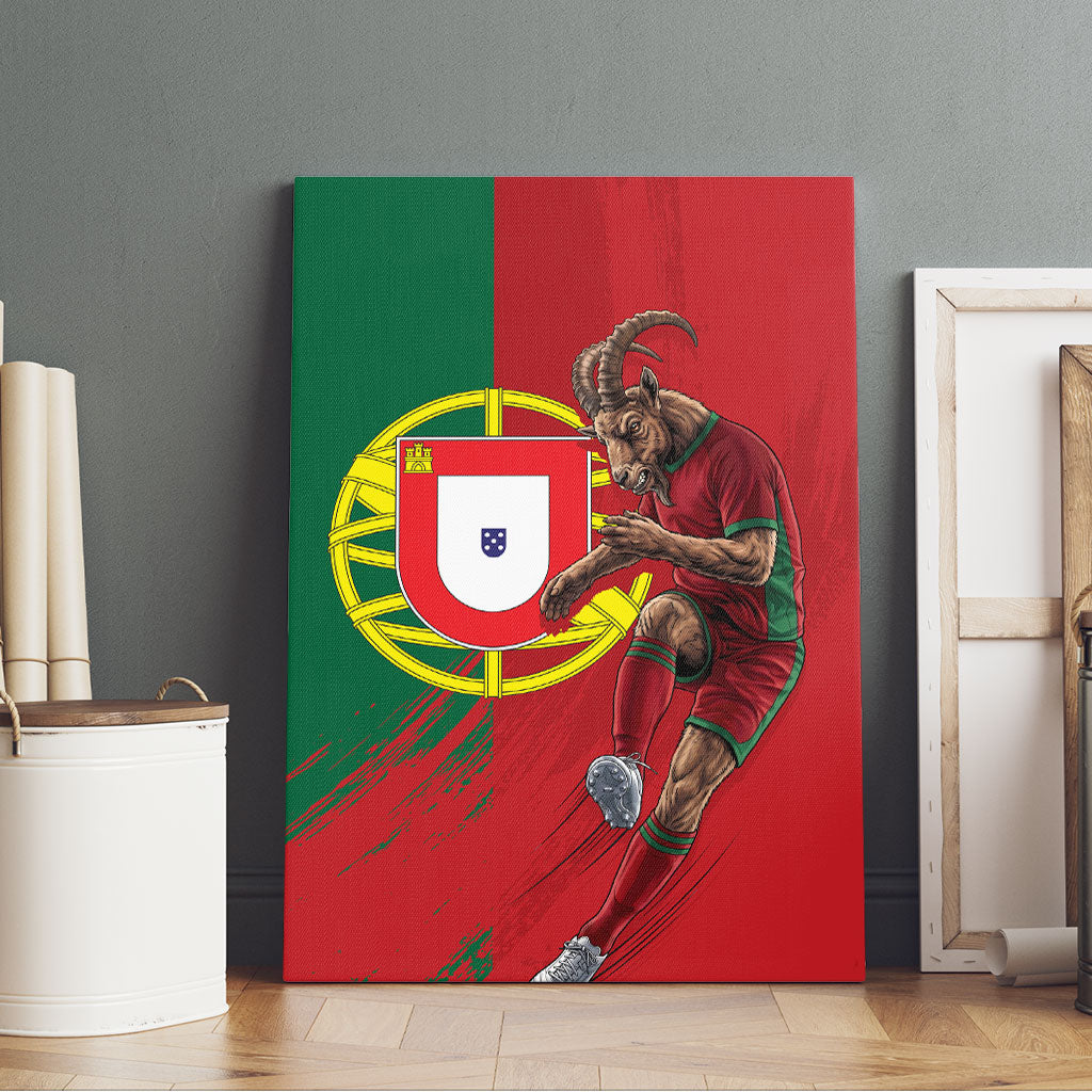 Portugal Football Goat Canvas Wall Art Number 7 Greatest Of All Time Sports