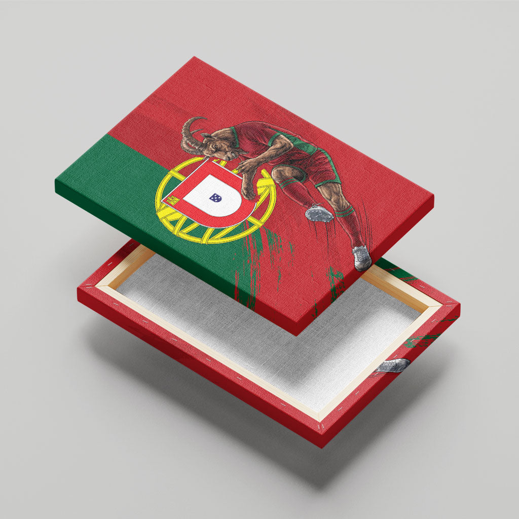 Portugal Football Goat Canvas Wall Art Number 7 Greatest Of All Time Sports