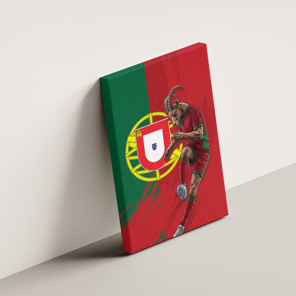 Portugal Football Goat Canvas Wall Art Number 7 Greatest Of All Time Sports