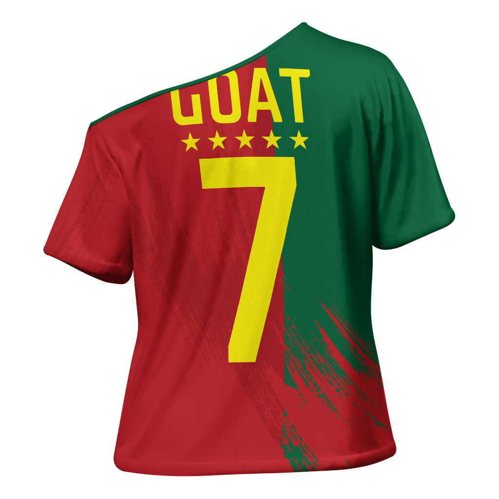 Portugal Football Goat Cross Shoulder Shirt Number 7 Greatest Of All Time Sports