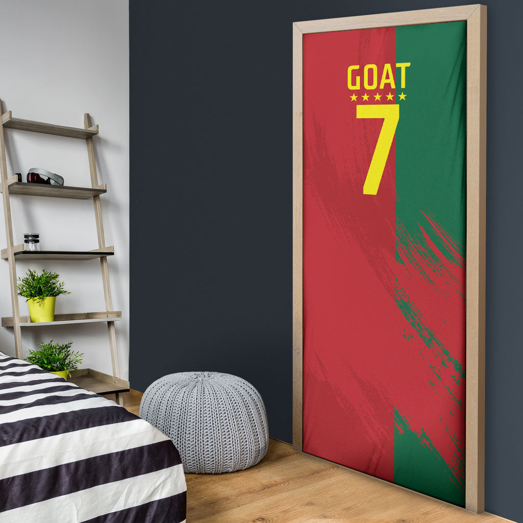 Portugal Football Goat Door Cover Number 7 Greatest Of All Time Sports