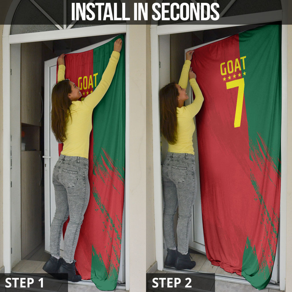 Portugal Football Goat Door Cover Number 7 Greatest Of All Time Sports