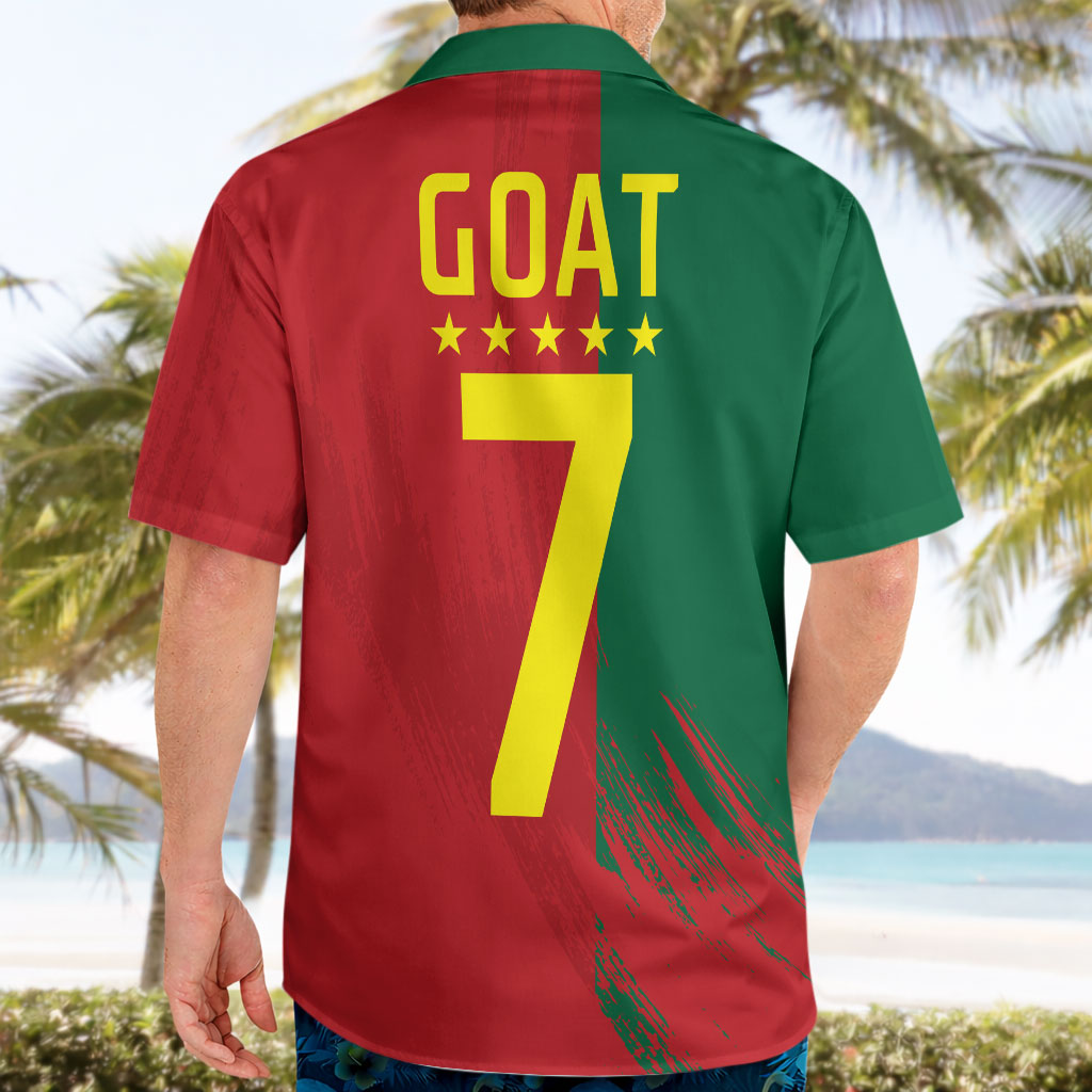 Portugal Football Goat Hawaiian Shirt Number 7 Greatest Of All Time Sports