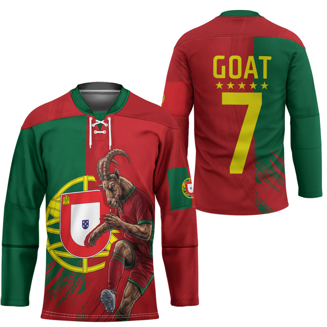 Portugal Football Goat Hockey Jersey Number 7 Greatest Of All Time Sports