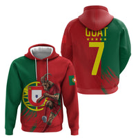 Portugal Football Goat Hoodie Number 7 Greatest Of All Time Sports