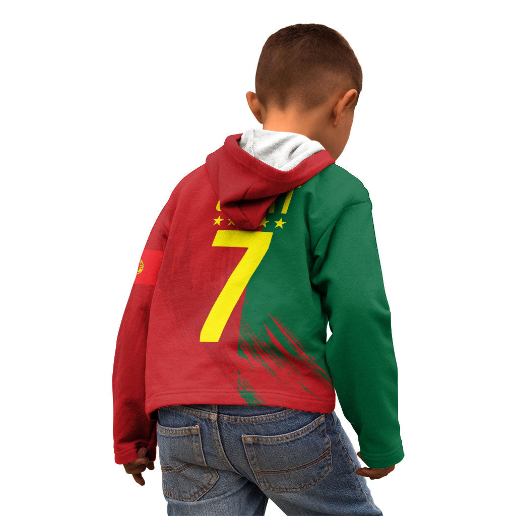 Portugal Football Goat Kid Hoodie Number 7 Greatest Of All Time Sports