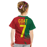 Portugal Football Goat Kid T Shirt Number 7 Greatest Of All Time Sports