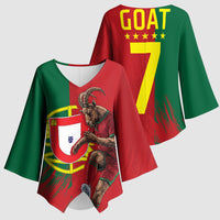 Portugal Football Goat Kimono Sleeve Blouse Number 7 Greatest Of All Time Sports