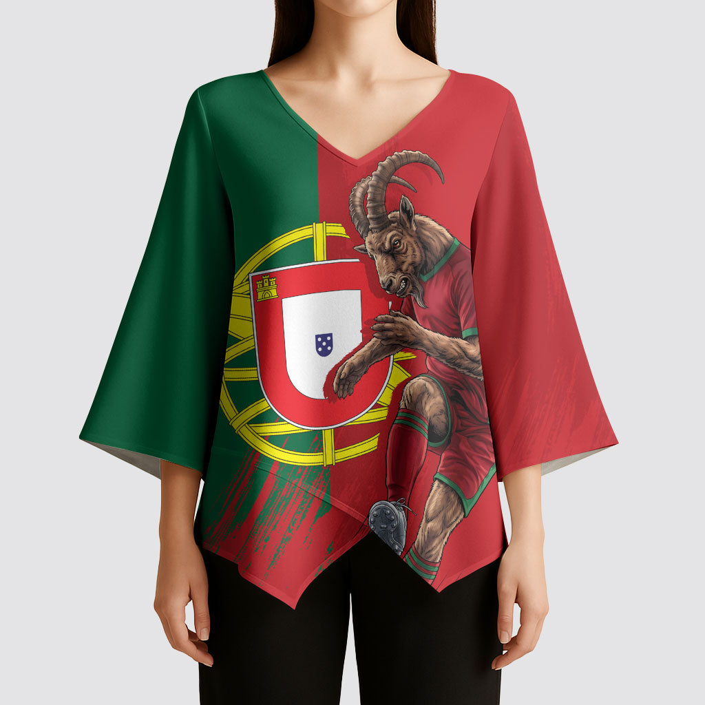 Portugal Football Goat Kimono Sleeve Blouse Number 7 Greatest Of All Time Sports