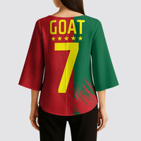 Portugal Football Goat Kimono Sleeve Blouse Number 7 Greatest Of All Time Sports