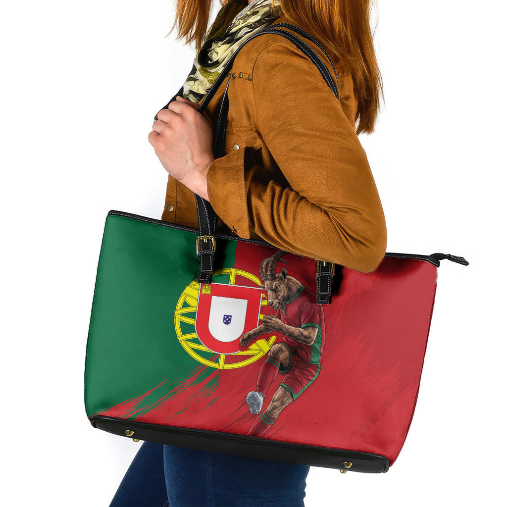 Portugal Football Goat Leather Tote Bag Number 7 Greatest Of All Time Sports