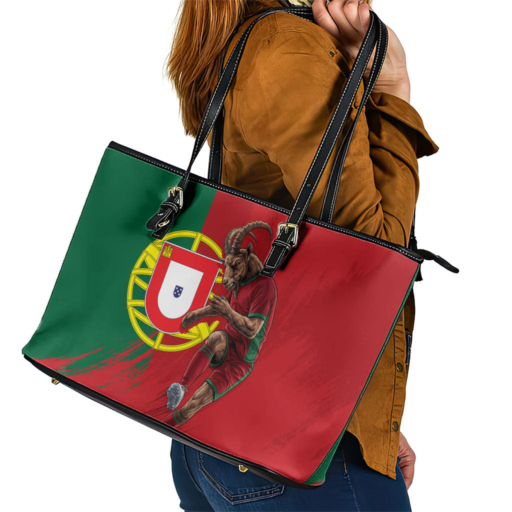 Portugal Football Goat Leather Tote Bag Number 7 Greatest Of All Time Sports