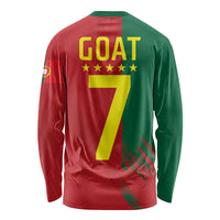 Portugal Football Goat Long Sleeve Shirt Number 7 Greatest Of All Time Sports