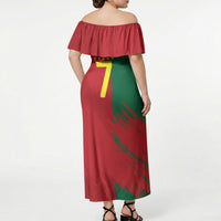 Portugal Football Goat Off Shoulder Maxi Dress Number 7 Greatest Of All Time Sports